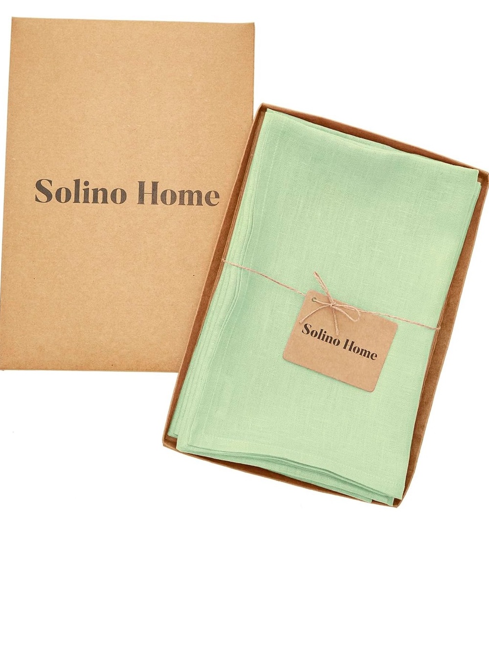 4- Pastel Green Linen Napkins